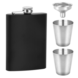 Petaca acero inox. negro