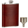 Petaca acero inox. piel
